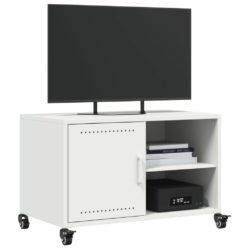 TV-benk hvit 68x39x43,5 cm kaldvalset stål