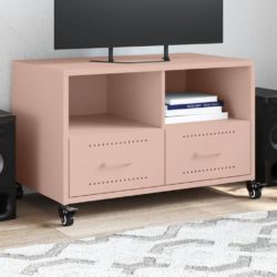 TV-benk rosa 68x39x43,5 cm kaldvalset stål