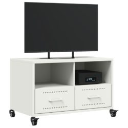 TV-benk hvit 68x39x43,5 cm kaldvalset stål