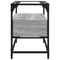 TV-benk med glasstopp grå sonoma 60x35x51 cm konstruert tre