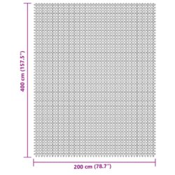 Campingmatte lysegrå 4×2 m