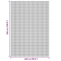 Campingmatte lysegrå 5×2,5 m