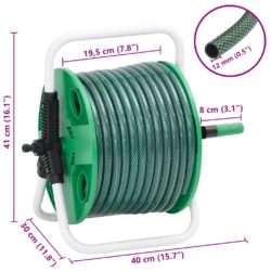 Frittstående slangetrommel grønn med 30 m slange PVC