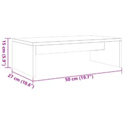 Monitorstativ voksbrun 50x27x15 cm heltre furu