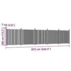 Gjerdepanel grå 872×186 cm WPC