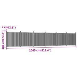 Gjerdepanel grå 1045×186 cm WPC