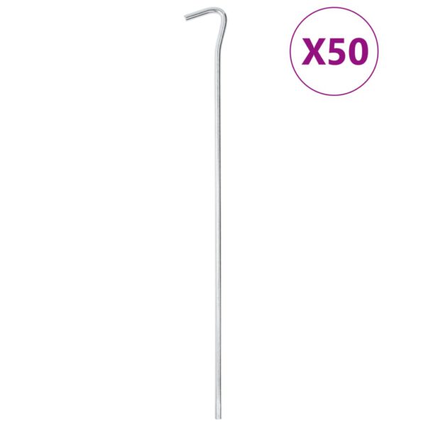 Teltplugger 50 stk 30 cm Ø5 mm galvanisert stål