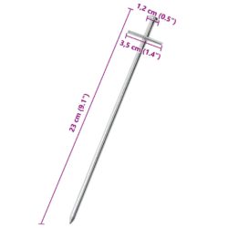 Teltplugger 24 stk 23 cm Ø6 mm galvanisert stål