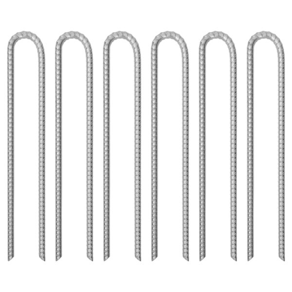 Teltplugger 6 stk U-formet 41,5 cm Ø12 mm galvanisert stål