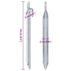 Teltplugger 24 stk V-formet 24 cm Ø20 mm galvanisert stål