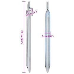 Teltplugger 24 stk V-formet 25 cm Ø20 mm galvanisert stål