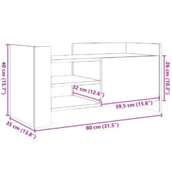 TV-benk røkt eik 80x35x40 cm konstruert tre