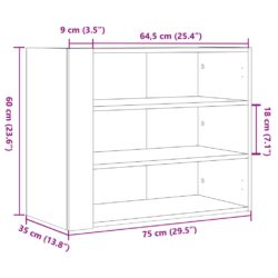 Veggskap svart 75x35x60 cm konstruert tre