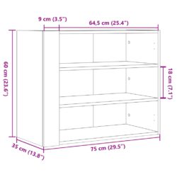 Veggskap betonggrå 75x35x60 cm konstruert tre