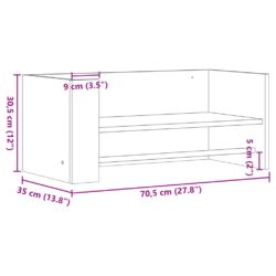 Vegghylle hvit 70,5x35x30,5 cm konstruert tre