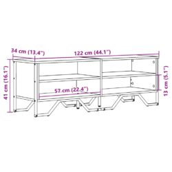 TV-benk svart 122x34x41 cm konstruert tre