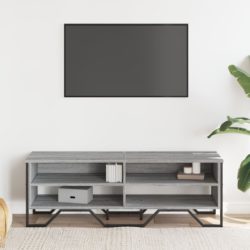 TV-benk grå sonoma 122x34x41 cm konstruert tre