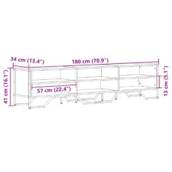 TV-benk svart 180x34x41 cm konstruert tre