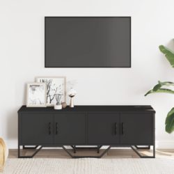 TV-benk svart 122x34x41 cm konstruert tre