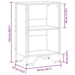 Bokhylle sonoma eik 50x31x74,5 cm konstruert tre