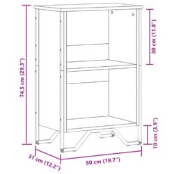 Bokhylle brun eik 50x31x74,5 cm konstruert tre