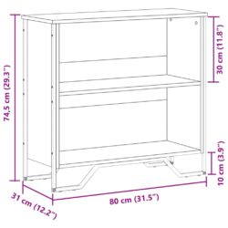 Bokhylle svart 80x31x74,5 cm konstruert tre