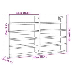 Vitrineskap brun eik 100x15x58 cm konstruert tre