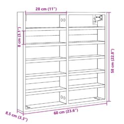 Hyller sonoma eik 60×8,5×58 cm konstruert tre