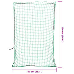 Tilhengernett med elastisk tau grønn 2,2×1,5 m PP