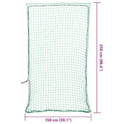 Tilhengernett med elastisk tau grønn 2,5×1,5 m PP