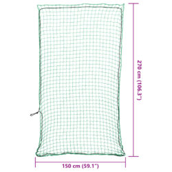 Tilhengernett med elastisk tau grønn 2,7×1,5 m PP