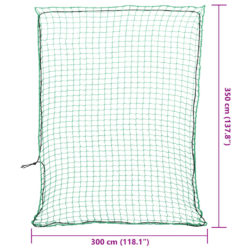 Tilhengernett med elastisk tau grønn 3,5×3 m PP