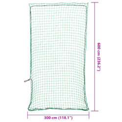 Tilhengernett med elastisk tau grønn 6×3 m PP