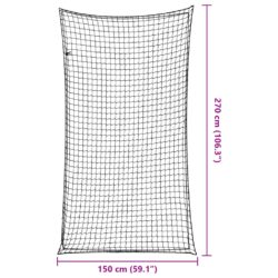 Tilhengernett med elastisk tau svart 2,7×1,5 m PP