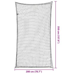 Tilhengernett med elastisk tau svart 3,5×2 m PP