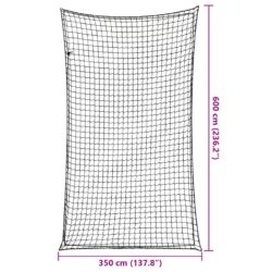 Tilhengernett med elastisk tau svart 6×3,5 m PP