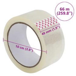 Emballasjetape 36 stk gjennomsiktig 48 mm x 66 m