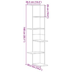 Veggmontert hylle sonoma eik 36,5×36,5×140 cm konstruert tre