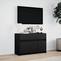 TV-benk med LED svart 91x34x61 cm konstruert tre