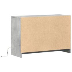 TV-benk med LED betonggrå 91x34x61 cm konstruert tre