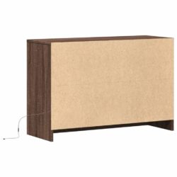 TV-benk med LED brun eik 91x34x61 cm konstruert tre