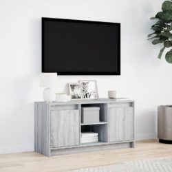 TV-benk med LED grå sonoma 100x34x50 cm konstruert tre