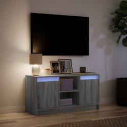 TV-benk med LED grå sonoma 100x34x50 cm konstruert tre