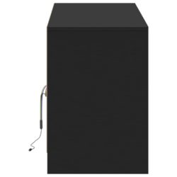 TV-benk med LED svart 139,5x34x50 cm konstruert tre