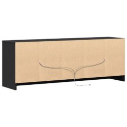 TV-benk med LED svart 139,5x34x50 cm konstruert tre