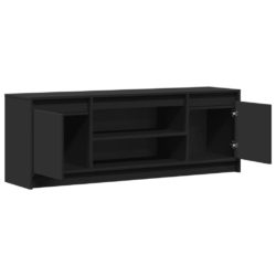 TV-benk med LED svart 139,5x34x50 cm konstruert tre