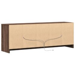 TV-benk med LED brun eik 139,5x34x50 cm konstruert tre