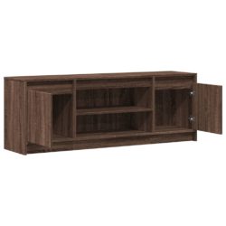 TV-benk med LED brun eik 139,5x34x50 cm konstruert tre