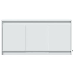 TV-benk med LED hvit 100x34x50 cm konstruert tre