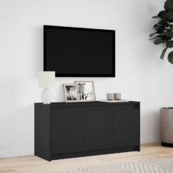 TV-benk med LED svart 100x34x50 cm konstruert tre